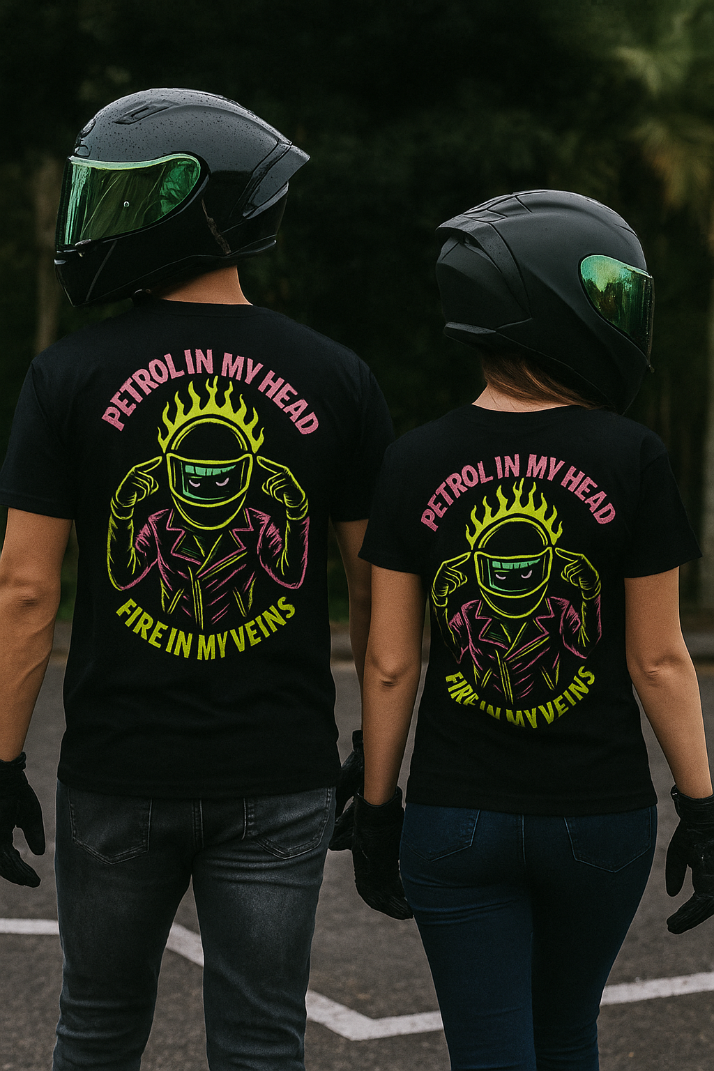 Unisex cotton t-shirt By Rider&Road "Yellow flames"