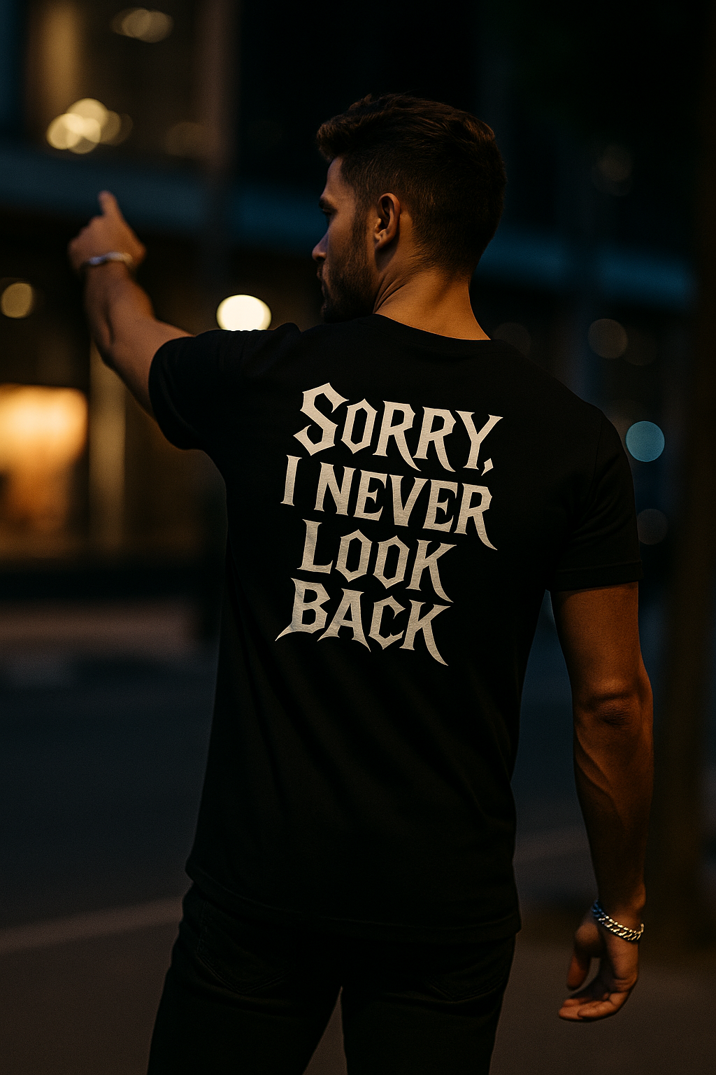 Unisex cotton t-shirt By Rider&Road "Never Look Back"