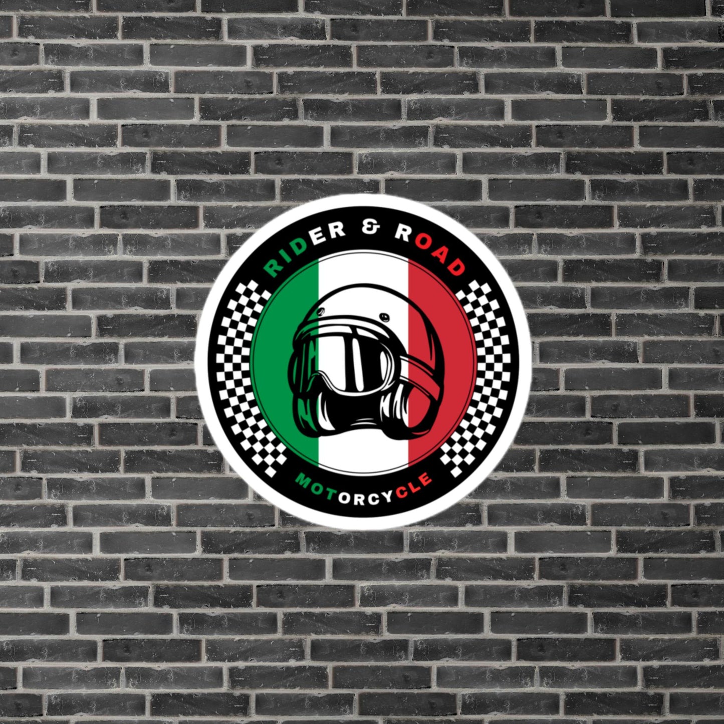 "Pegatina circular con la bandera de Italy - Circular sticker with the flag of Italy"