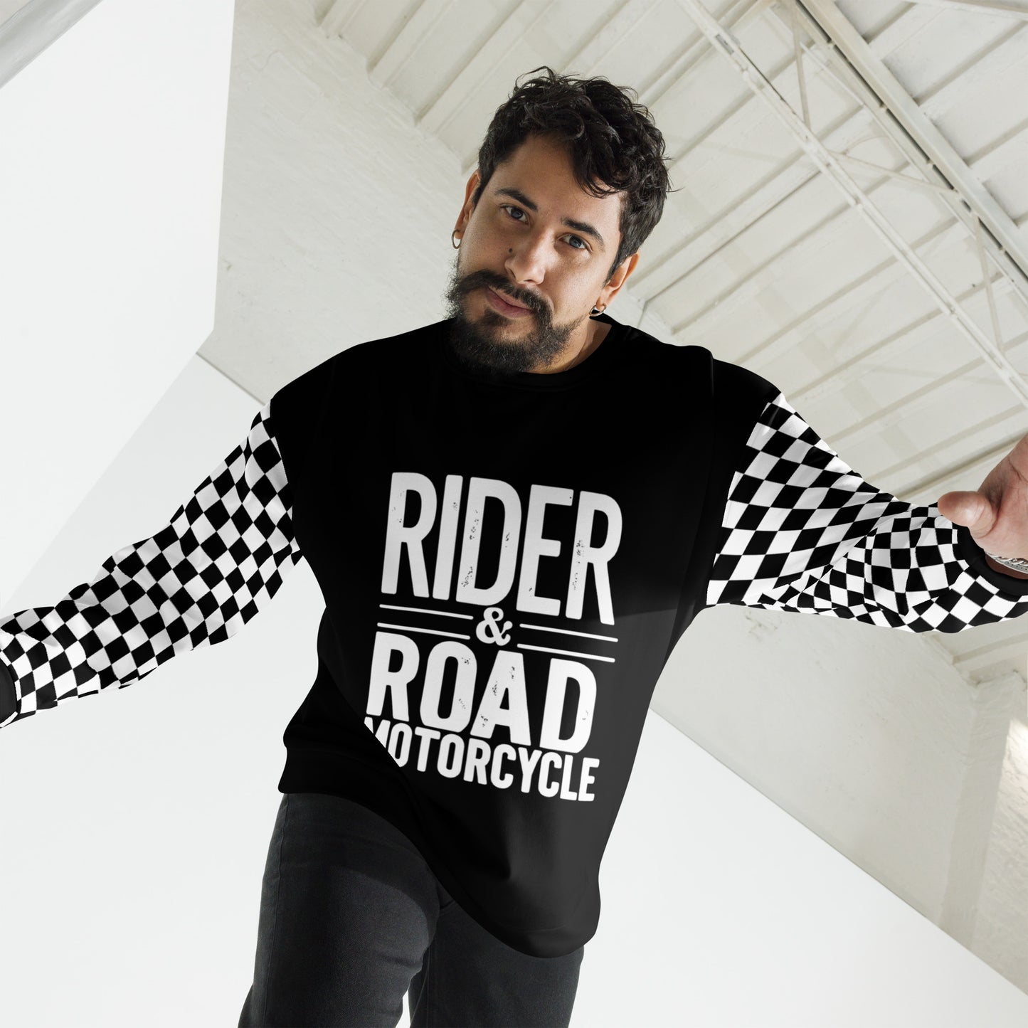 (Unisex) Sweatshirt By Rider&Road "Checkered Flag"