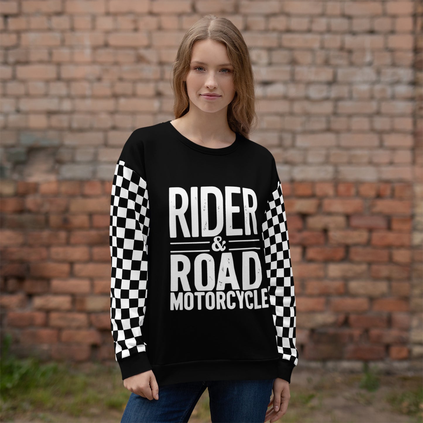 (Unisex) Sweatshirt By Rider&Road "Checkered Flag"