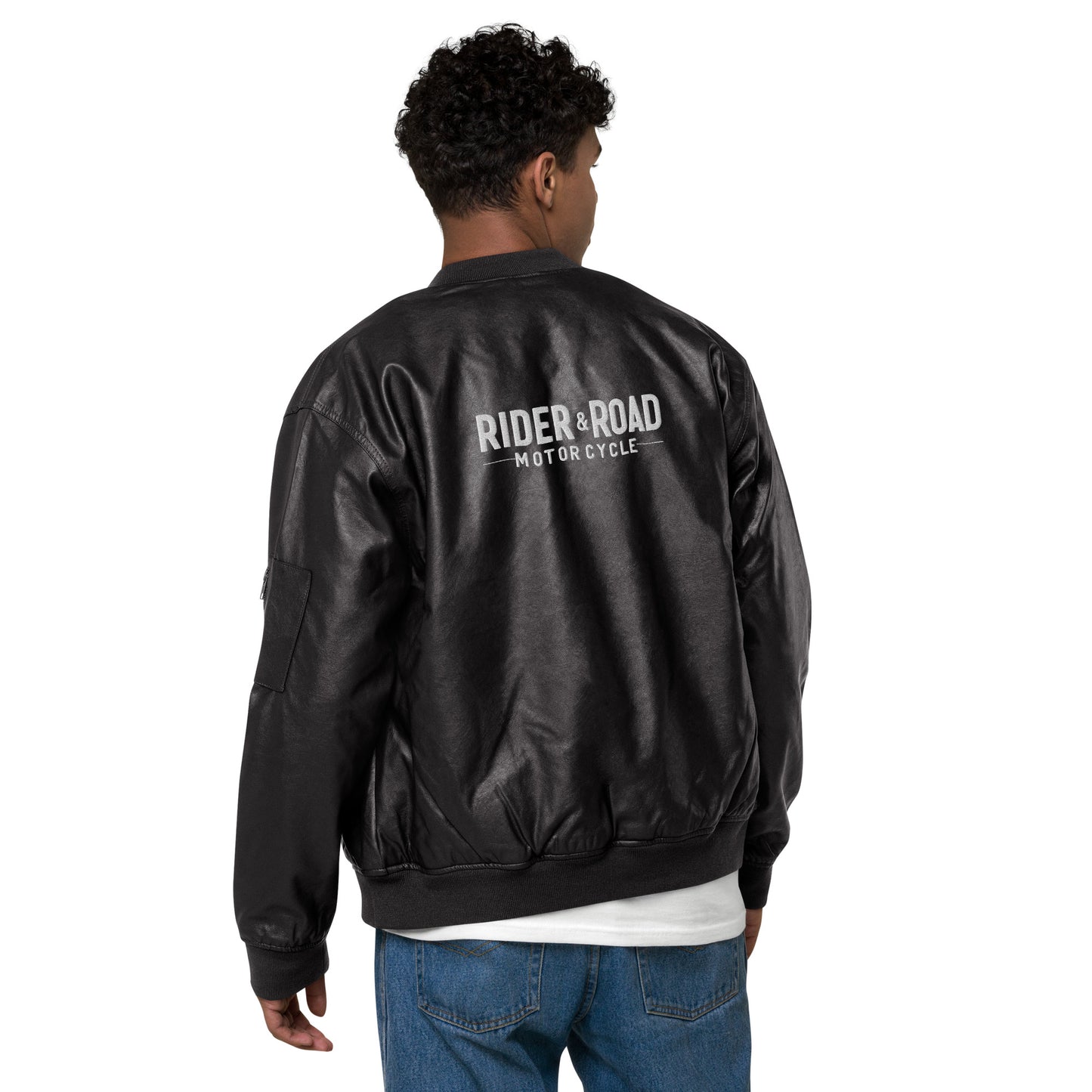 Leather Bomber Jacket By Rider&Road "Born To Ride"