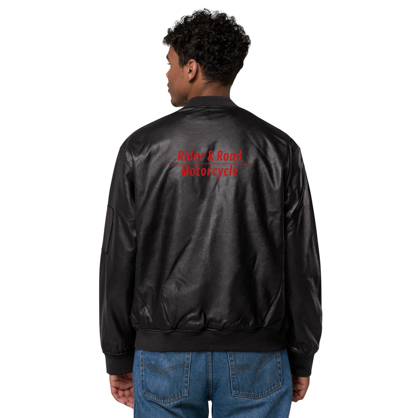 Leather Bomber Jacket "We Are Warriors"