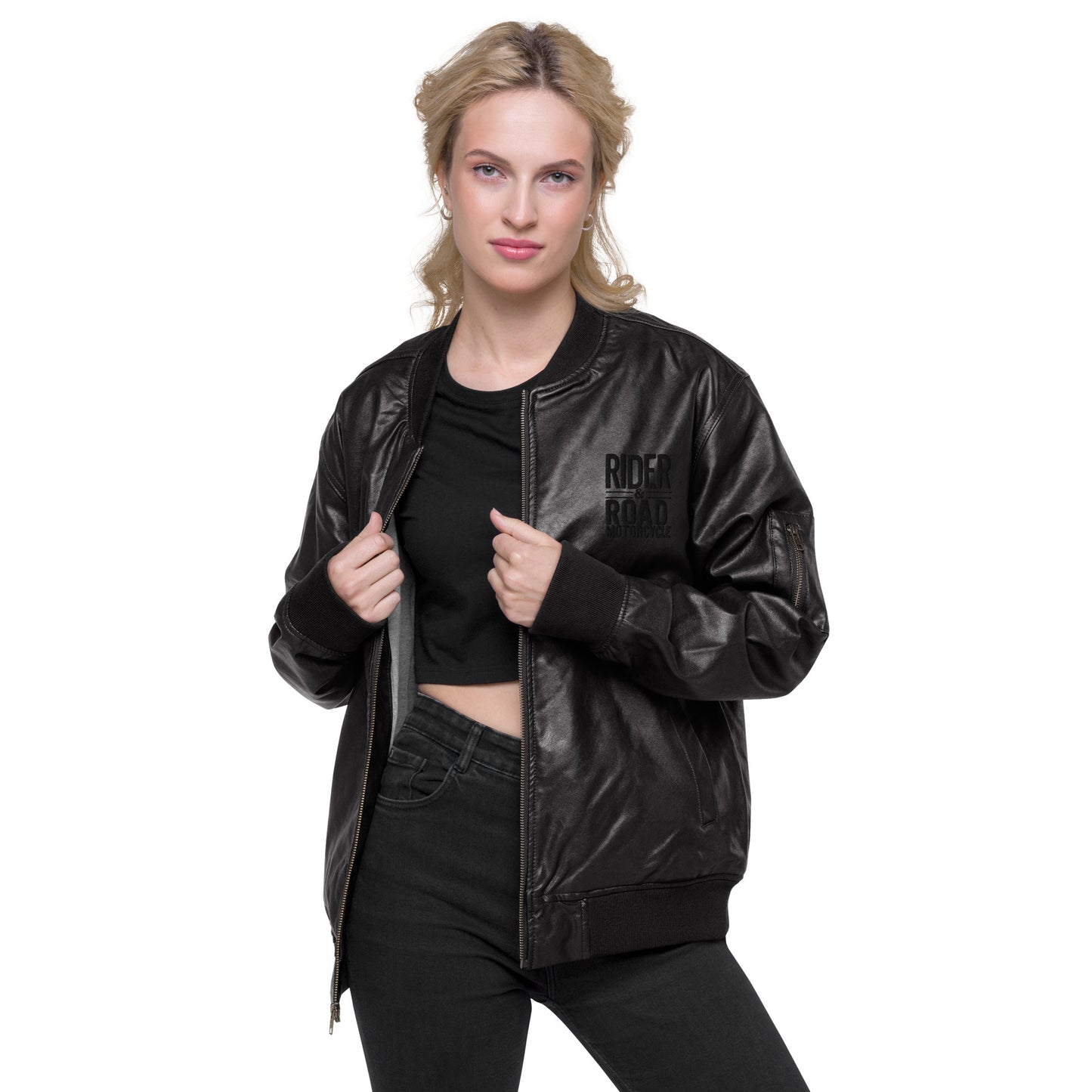 Leather Bomber Jacket By Rider&Road "Lady Racer"