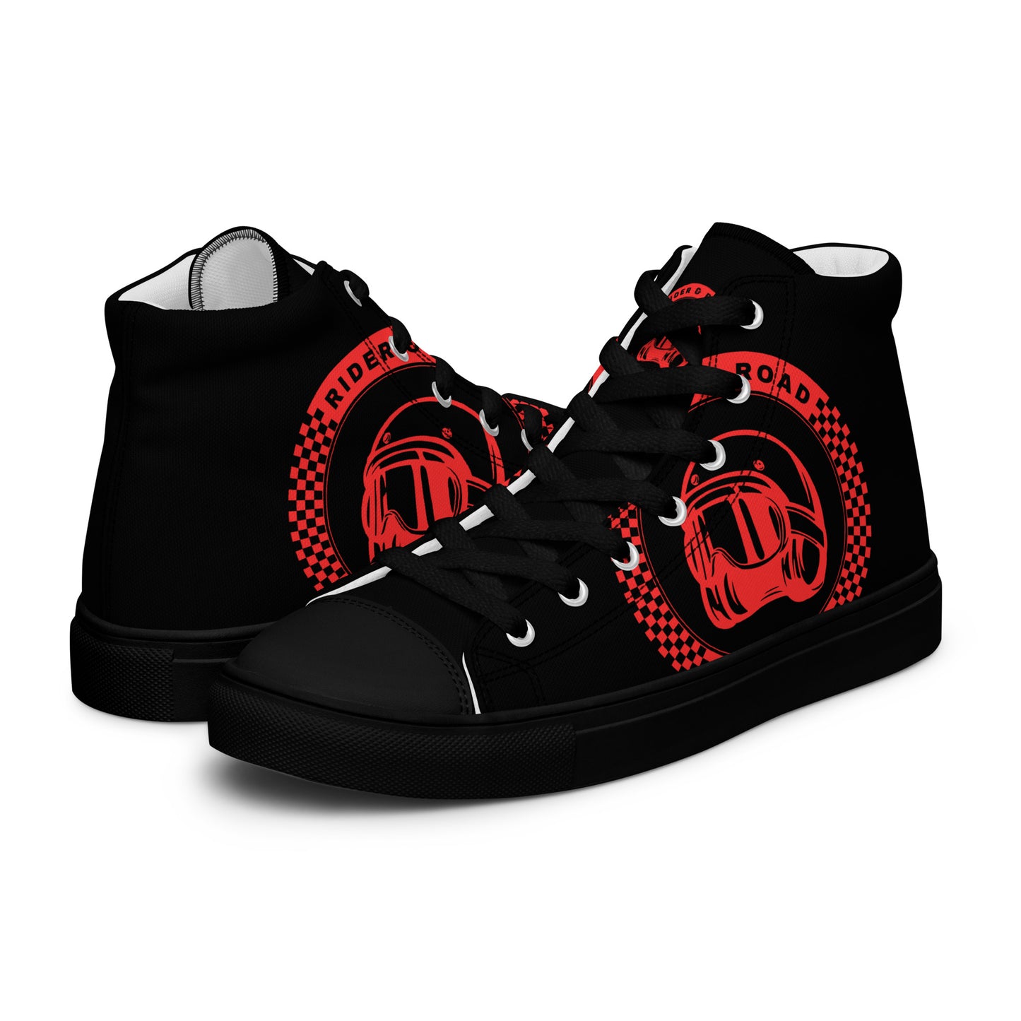 Men’s high top shoes By Rider&Road "Black&Red"