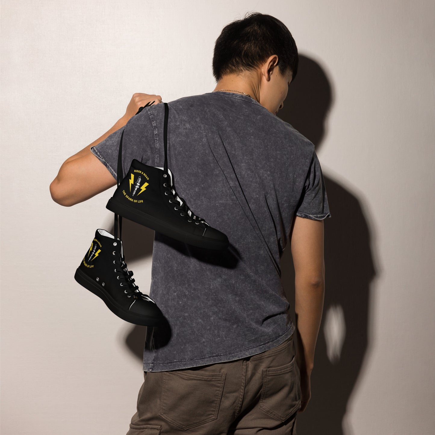 Men’s high top shoes By Rider&Road "The Spark Of Life"