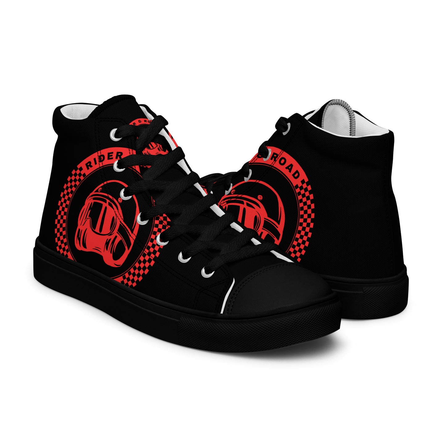 Men’s high top shoes By Rider&Road "Black&Red"