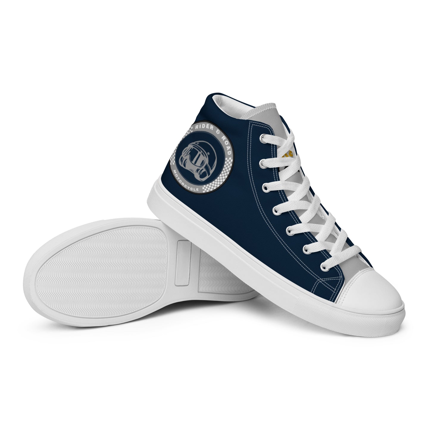 Men’s high top shoes By Rider&Road "White&Blue"