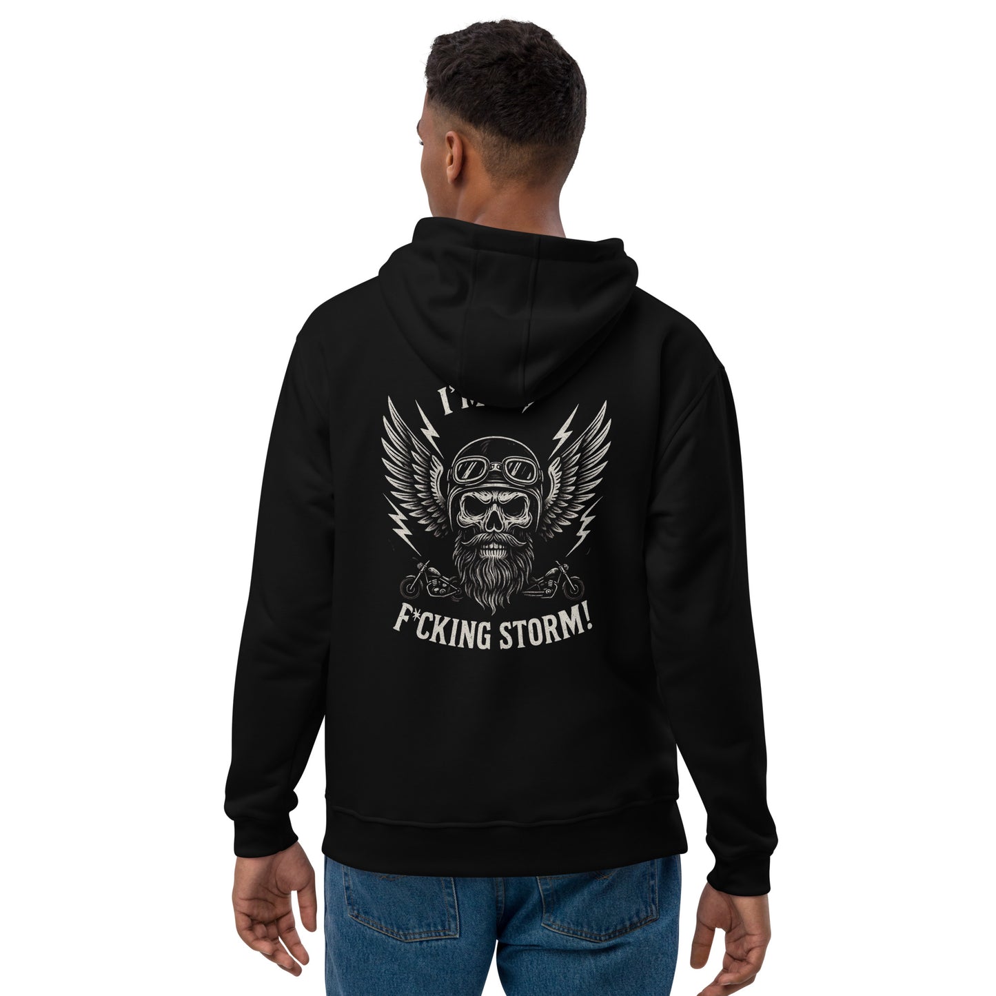 Premium eco hoodie By Rider&Road "Im A Fcking Storm Nº2"