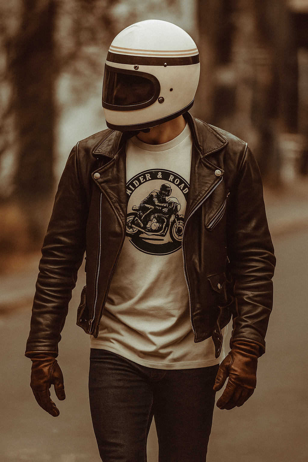 Men's cotton t-shirt by Rider&Road "Cafe"