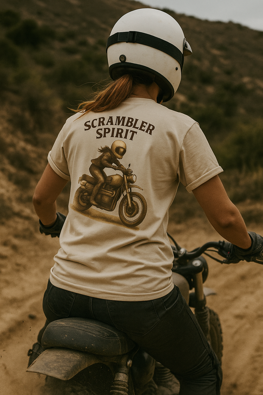 Women's cotton t-shirt By Rider&Road "Scrambler Spirit"