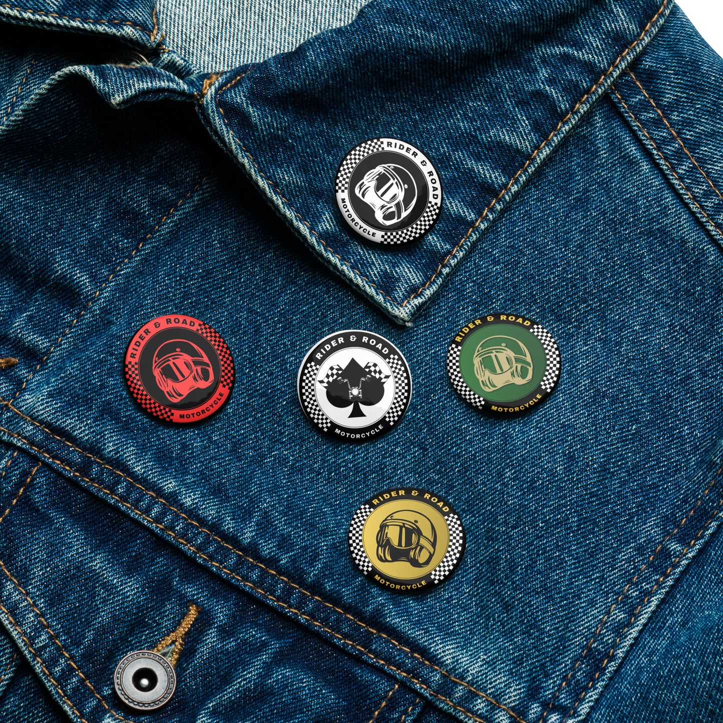 Pin buttons By Rider&Road "Colours" (1.25" / 3.1cm)
