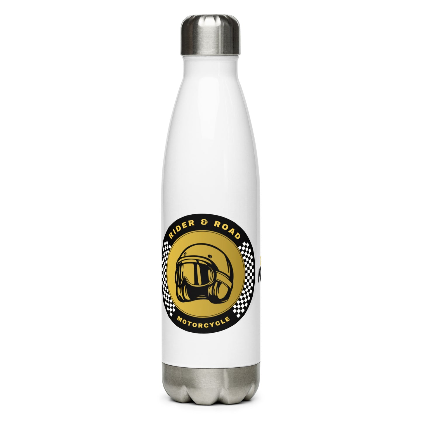 Stainless steel bottle By Rider&Road Motorcycle - White (500 ml) (17 oz)