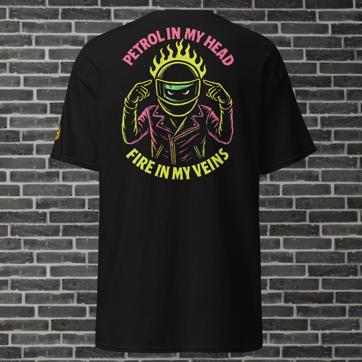 Unisex cotton t-shirt By Rider&Road "Yellow flames"