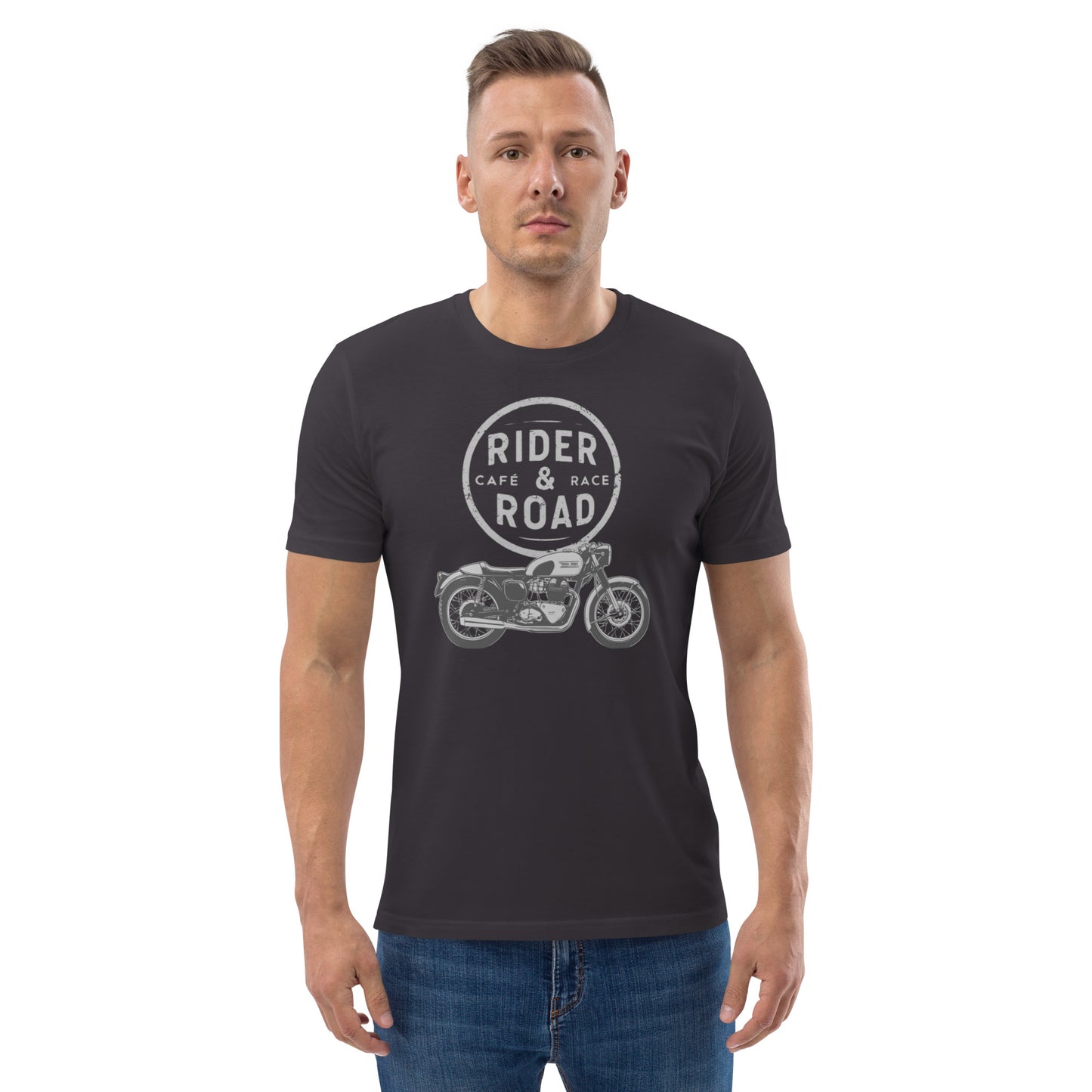 Men's cotton t-shirt by Rider&Road "Rider & Road Cafe"