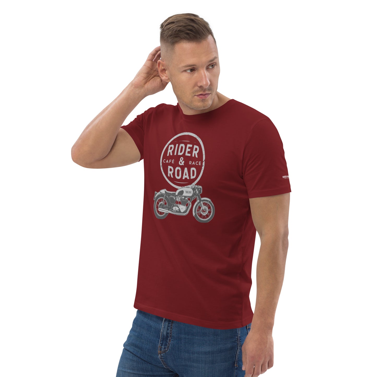 Men's cotton t-shirt by Rider&Road "Rider & Road Cafe"