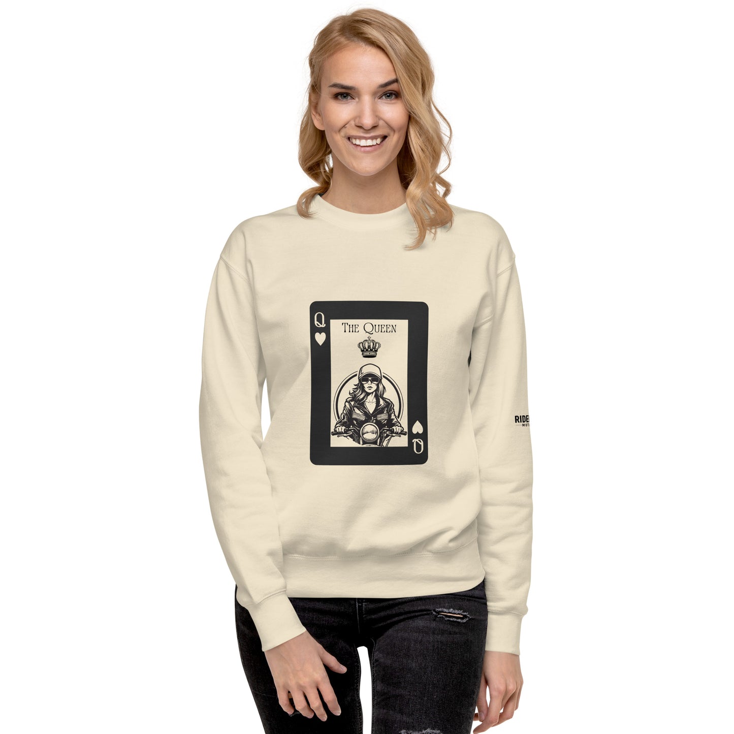 Women's Premium Sweatshirt By Rider&Road "Queen of Hearts"