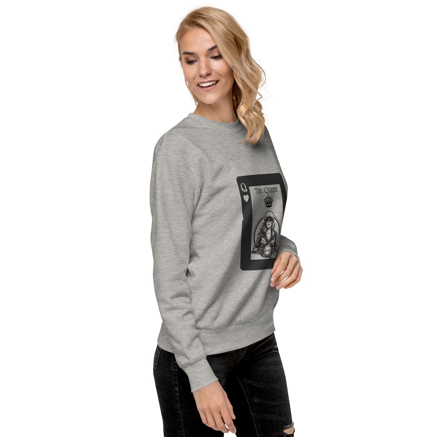 Women's Premium Sweatshirt By Rider&Road "Queen of Hearts"