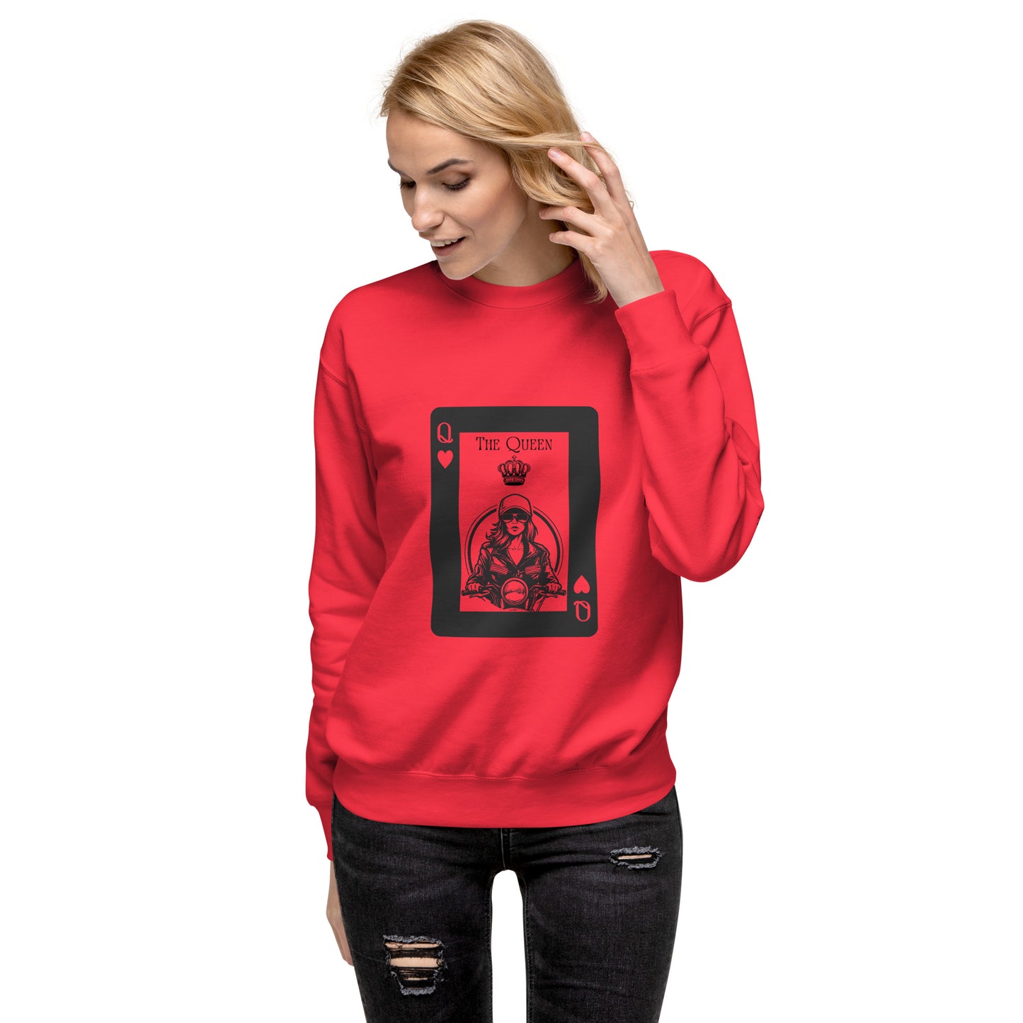 Women's Premium Sweatshirt By Rider&Road "Queen of Hearts"