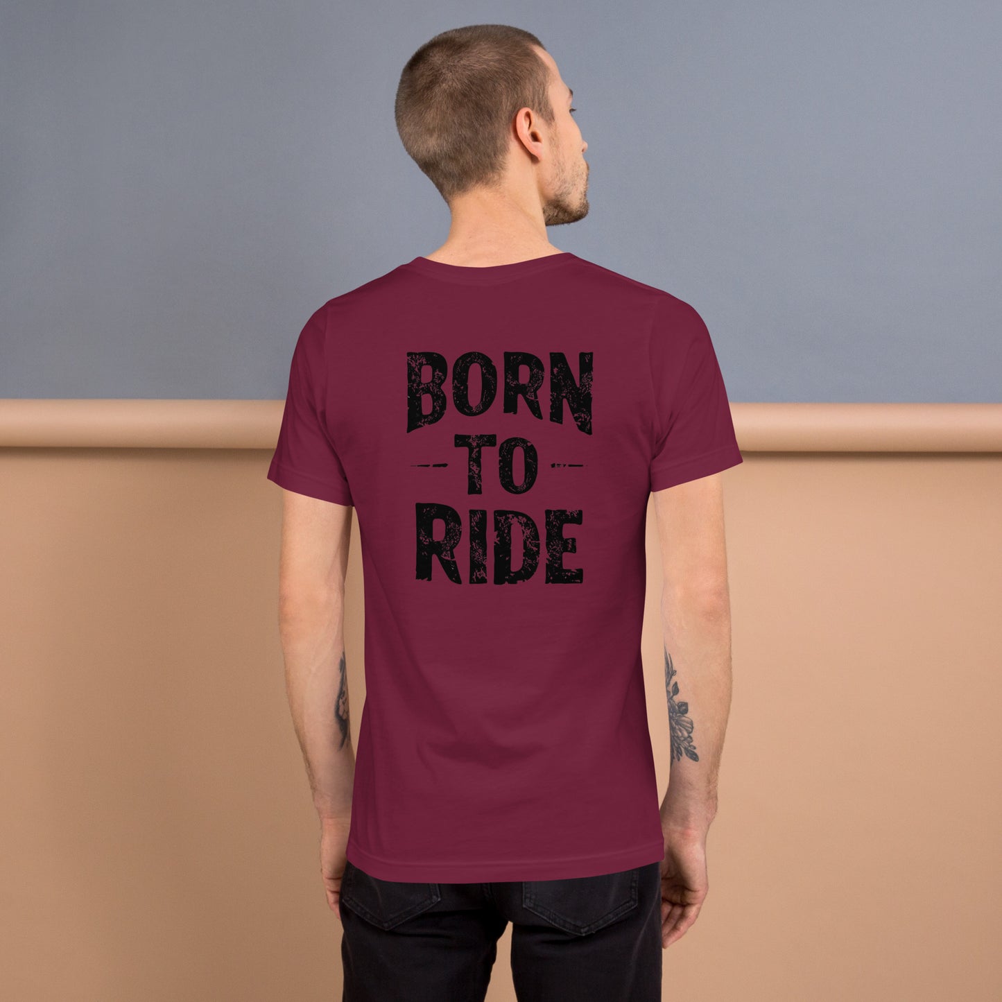 Men's cotton t-shirt By Rider&Road "Maroon Style"