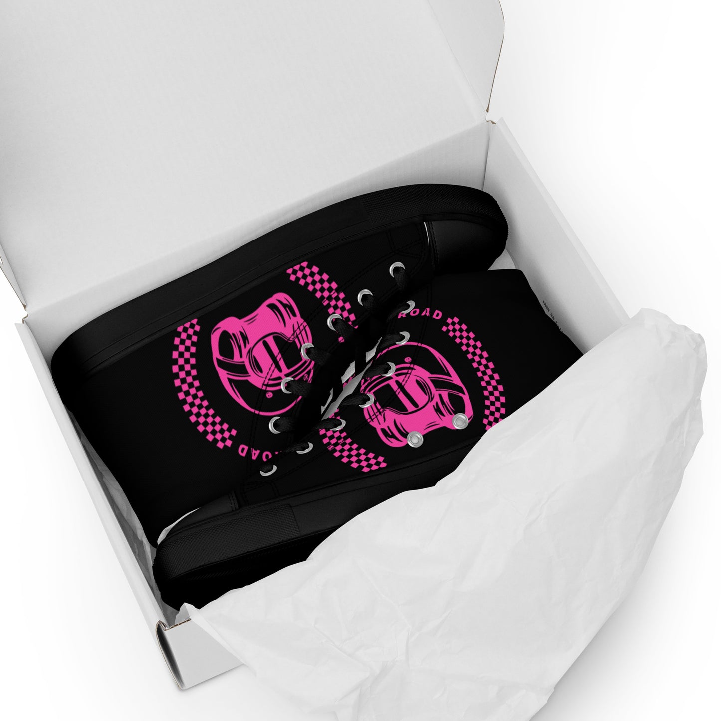 Women’s high top shoes By Rider&Road "Black&Pink"