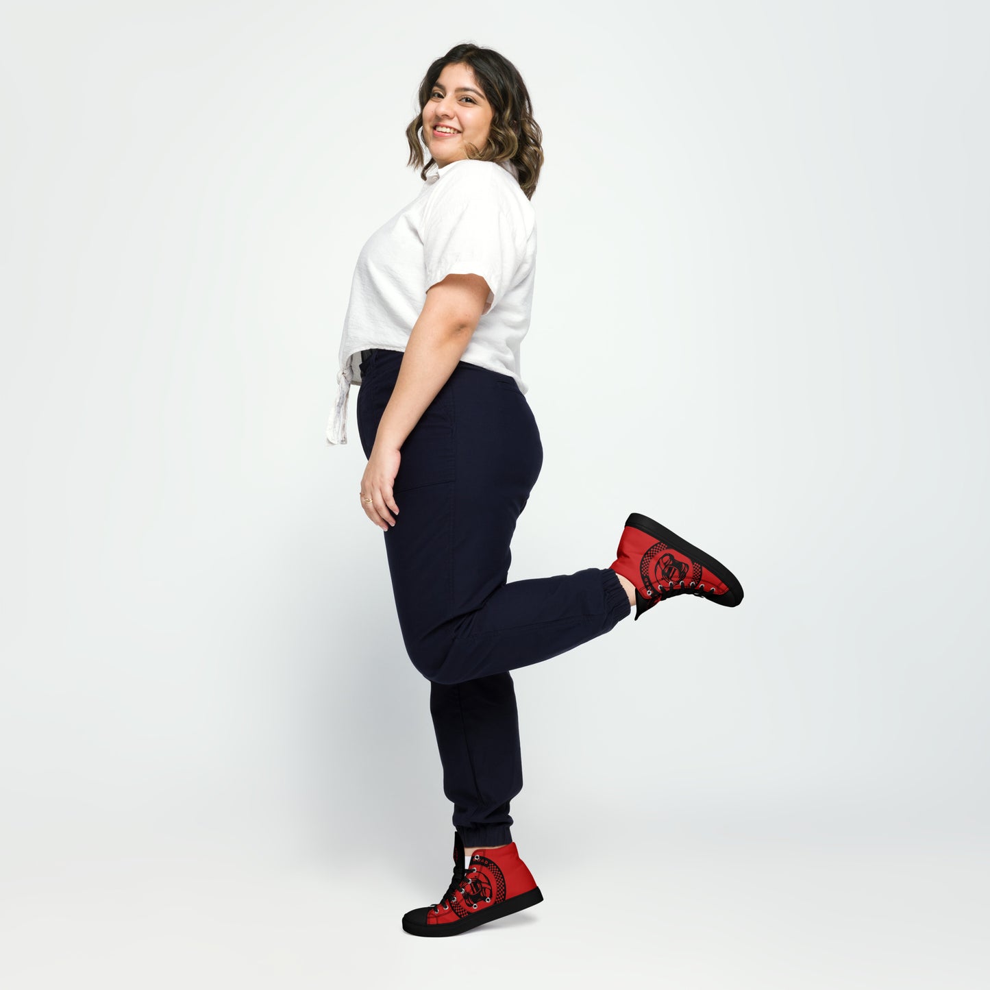 Women’s high top shoes By Rider&Road "Red&BLack"