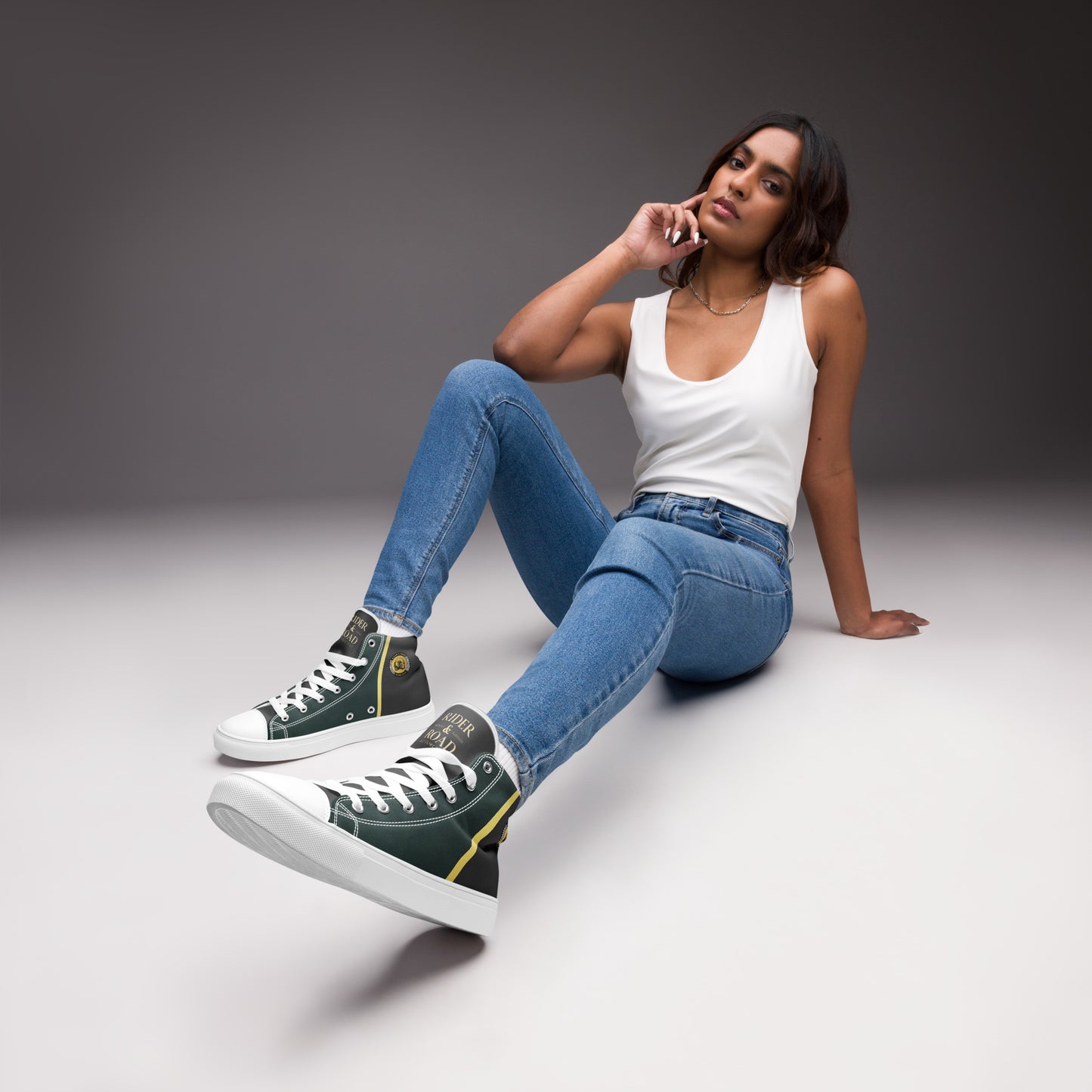 Women’s high top shoes By Rider&Road "Double Green"
