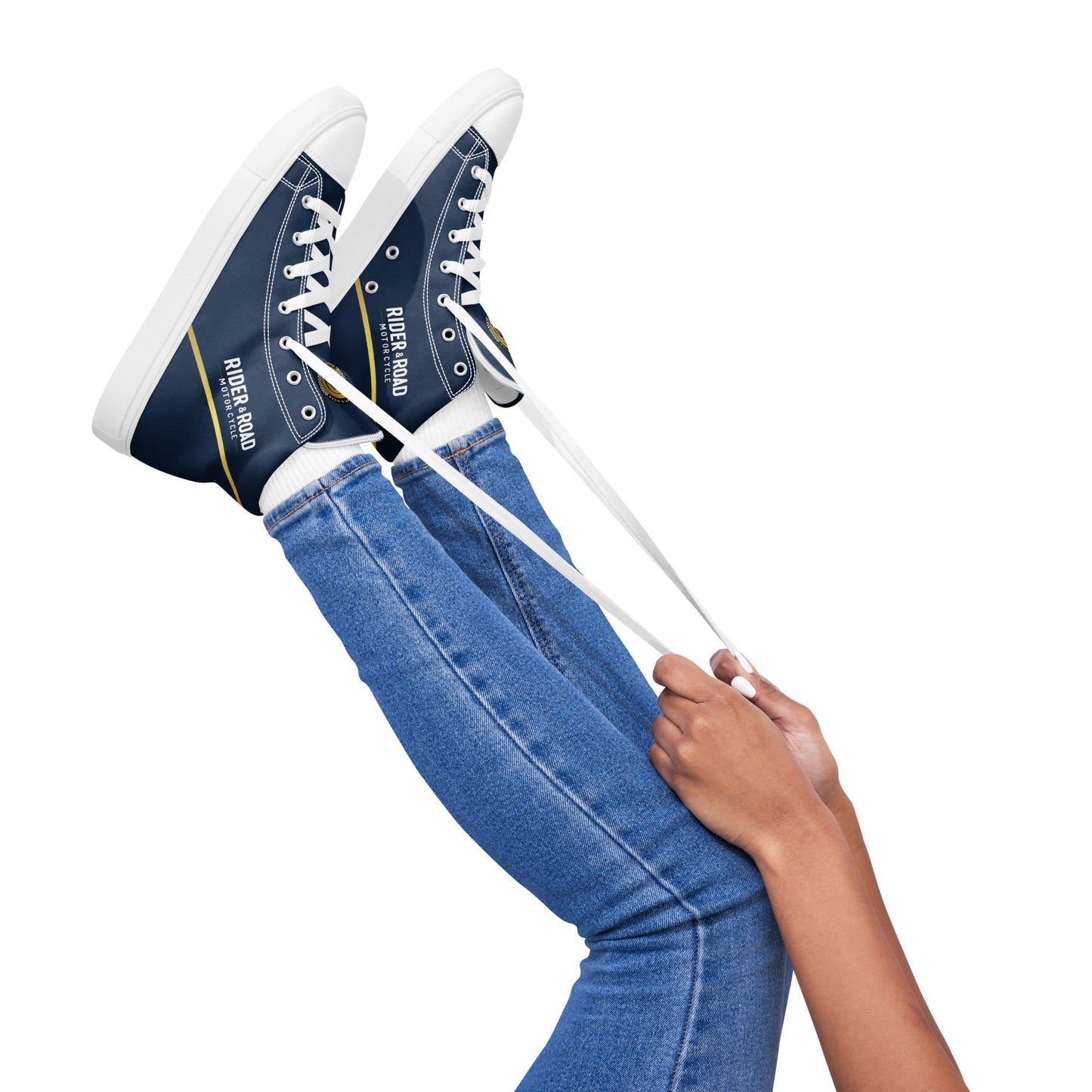 Women’s high top shoes By Rider&Road "Double Blue"