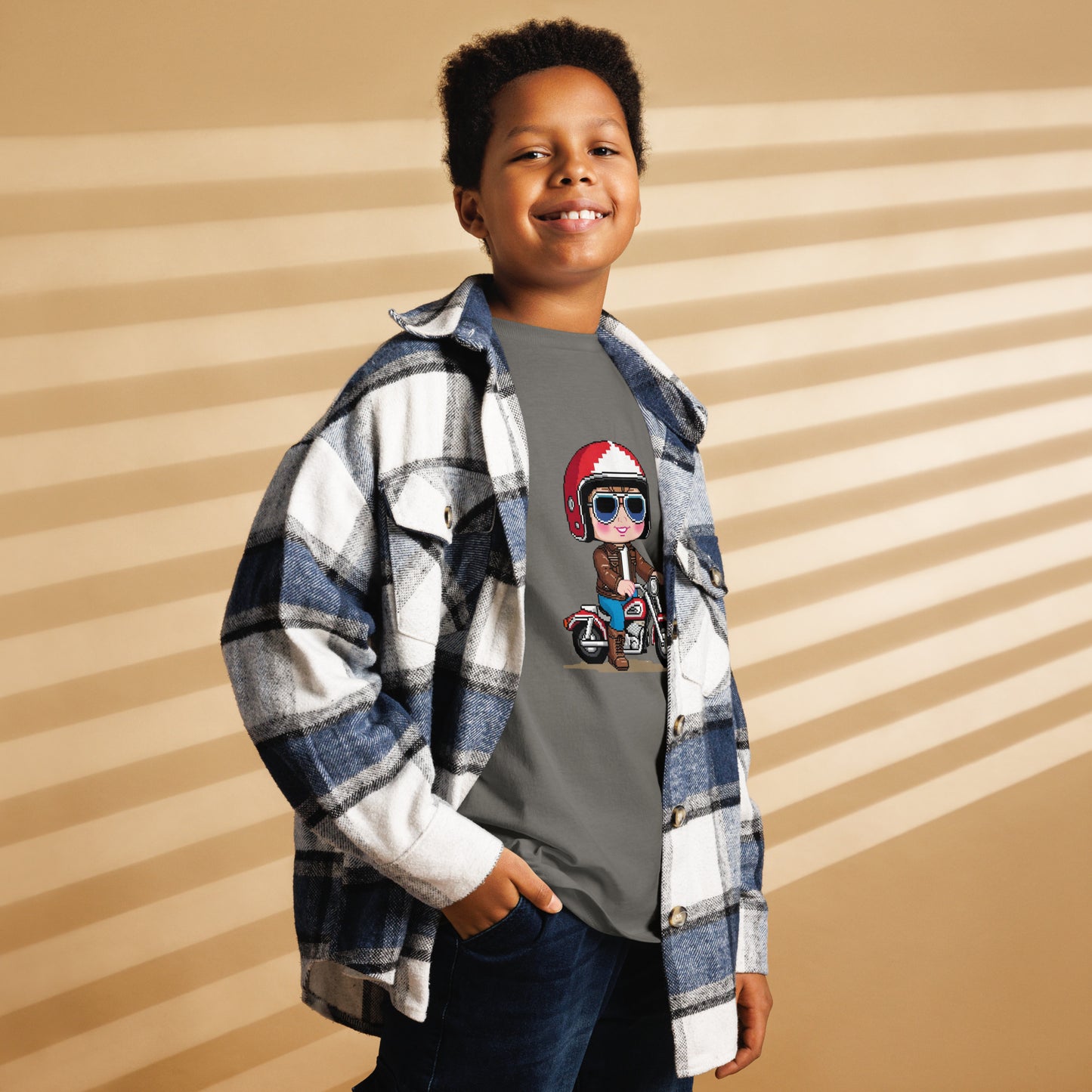Youth classic tee By Rider&Road "Pixel Rider!"