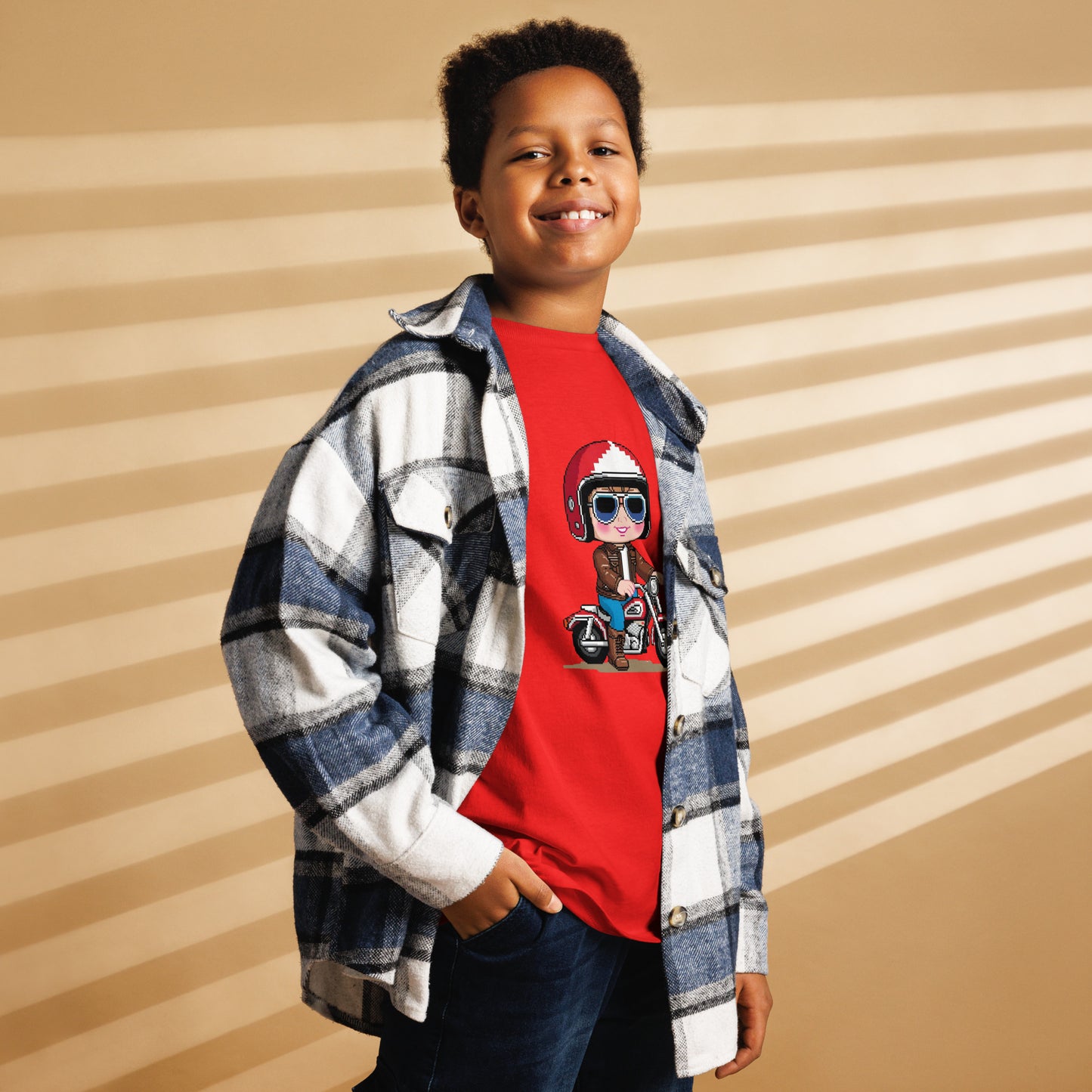 Youth classic tee By Rider&Road "Pixel Rider!"