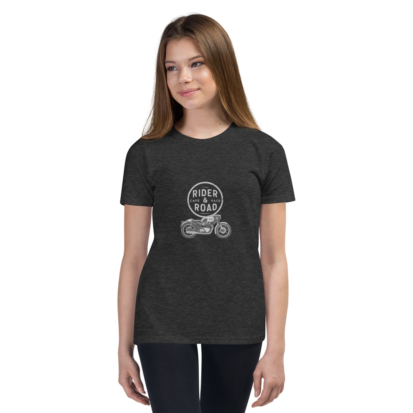 Youth Short Sleeve T-Shirt By Rider&Road "Old Bike"