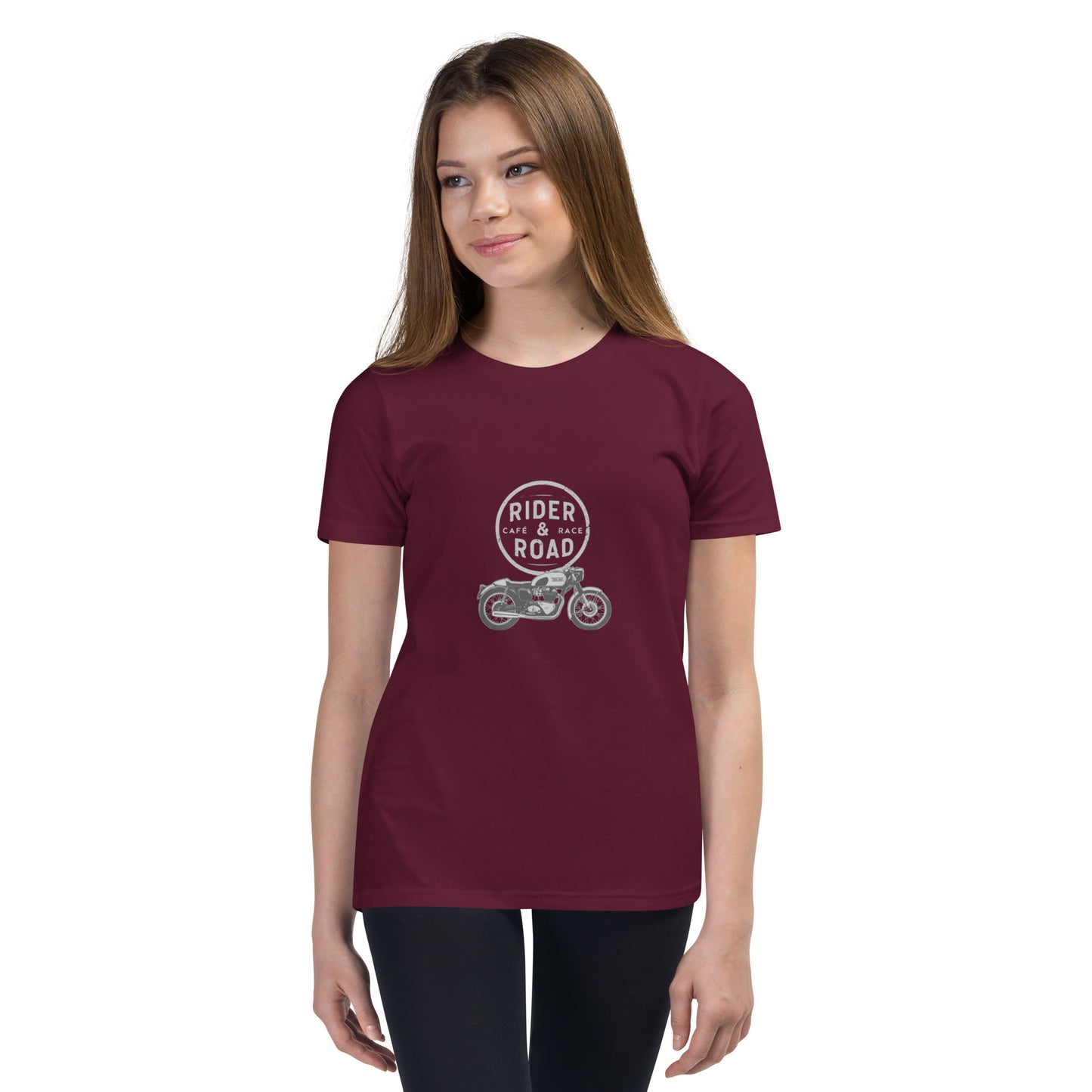 Youth Short Sleeve T-Shirt By Rider&Road "Old Bike"