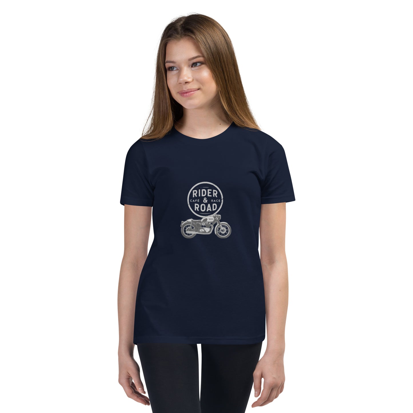 Youth Short Sleeve T-Shirt By Rider&Road "Old Bike"