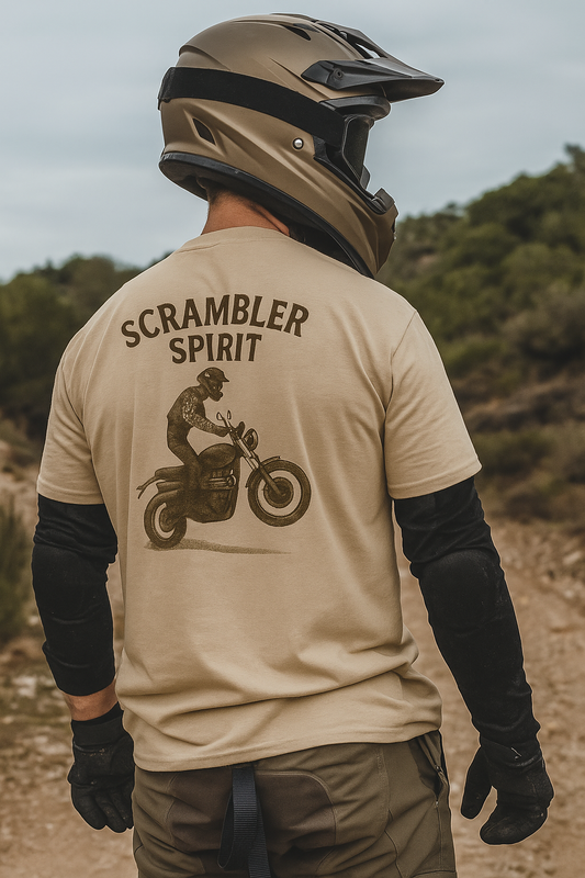 Men's cotton t-shirt By Rider&amp;Road "Scrambler Spirit"