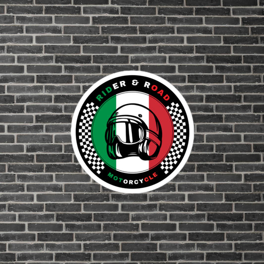 "Pegatina circular con la bandera de Italy - Circular sticker with the flag of Italy"