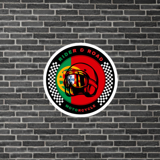 "Pegatina circular con la bandera de Portugal - Circular sticker with the flag of Portugal"