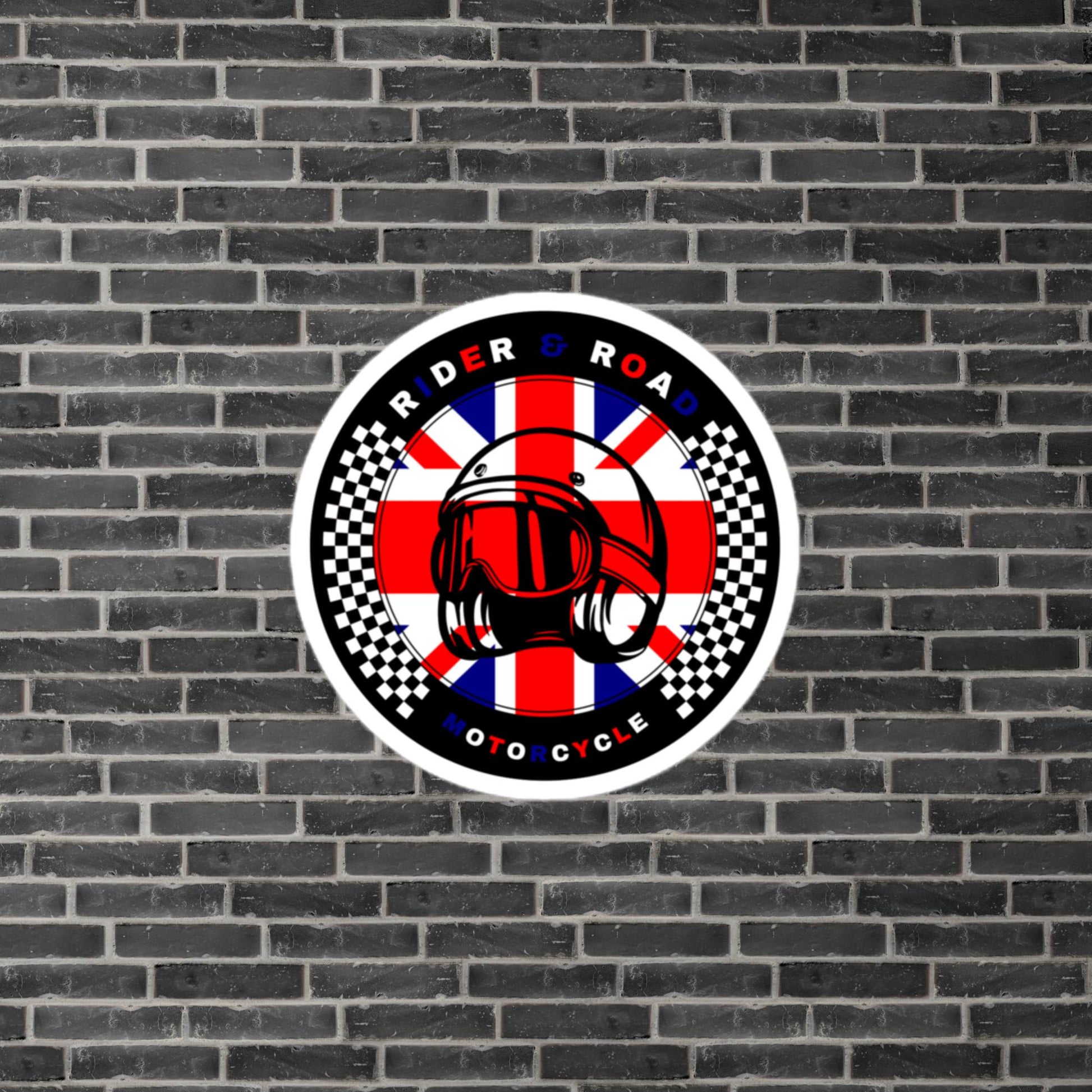 "Pegatina circular con la bandera de UK - Circular sticker with the flag of UK"