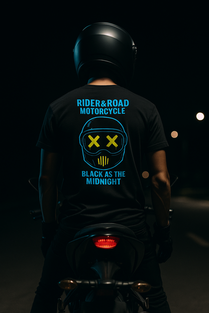 Unisex cotton t-shirt By Rider&amp;Road "Midnight"