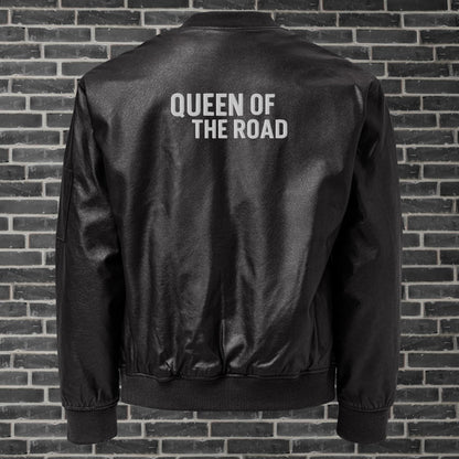 Leather Bomber Jacket By Rider&Road "Queen of the Road"