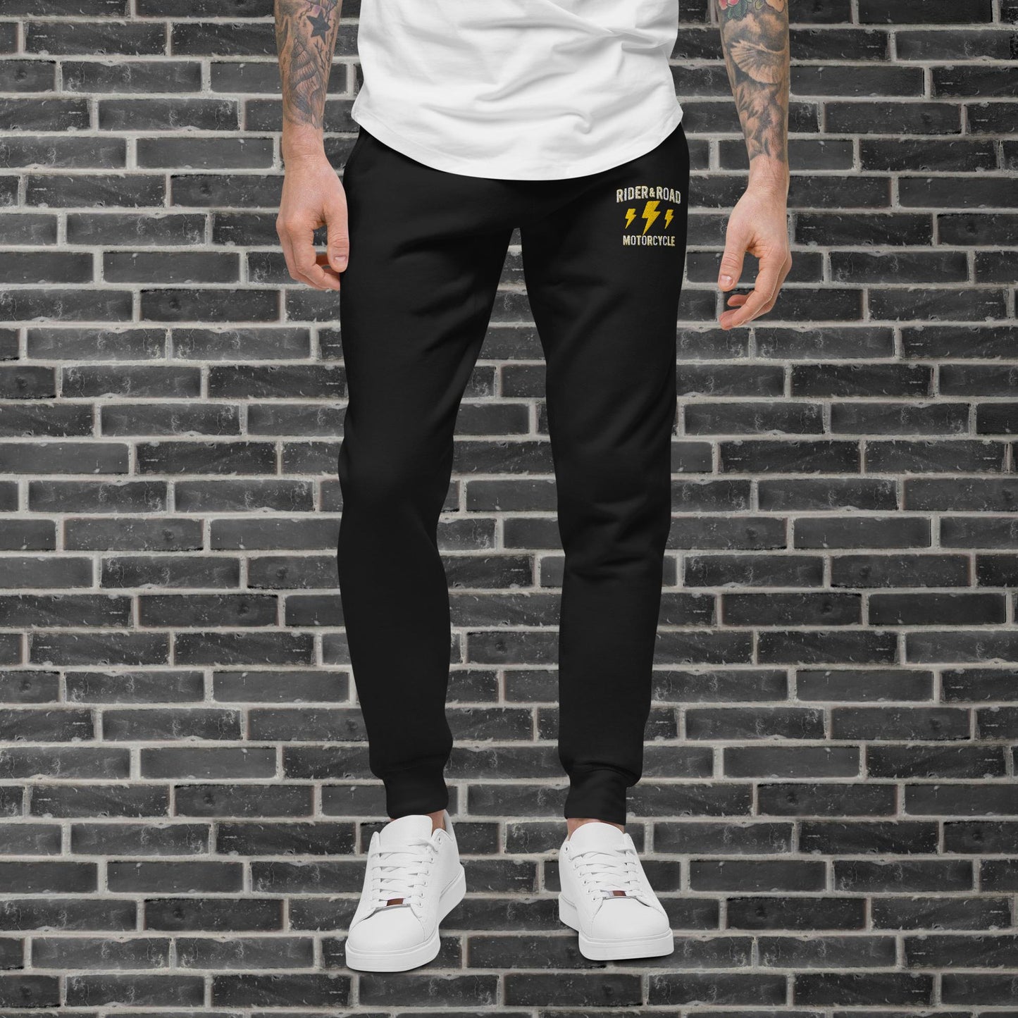 (Unisex) Fleece sweatpants By Rider&amp;Road "Yellow Flash"