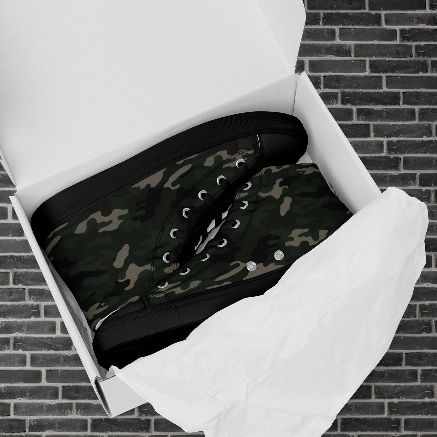 Men's high top shoes By Rider&amp;Road "Camo Forest"
