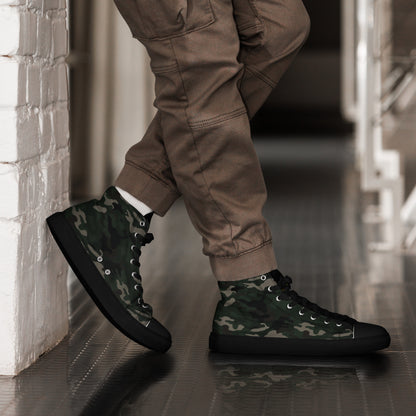 Men's high top shoes By Rider&amp;Road "Camo Forest"