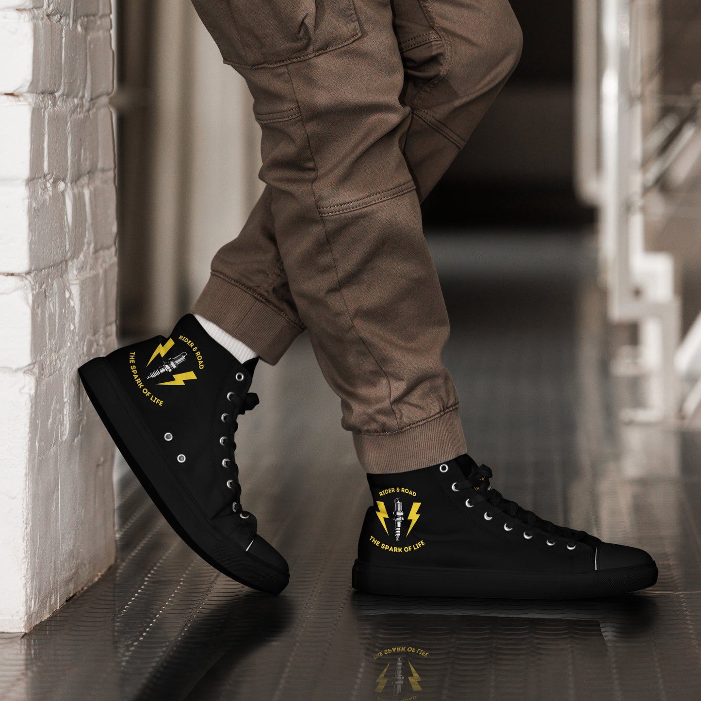 Men’s high top shoes By Rider&Road "The Spark Of Life"