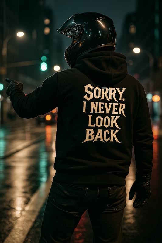 Men's hoodie By Rider&amp;Road "Never Look Back"