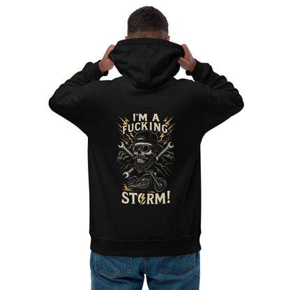 Premium eco hoodie By Rider&Road "Im A Fcking Storm Nº1"