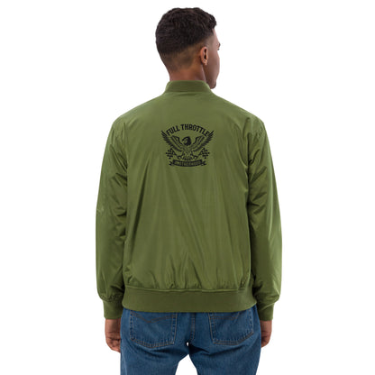 Premium bomber jacket By Rider&amp;Road "Brotherhood" - Green&amp;Black