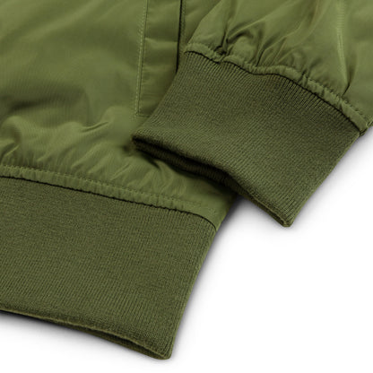 Premium bomber jacket By Rider&amp;Road "Brotherhood" - Green&amp;Black