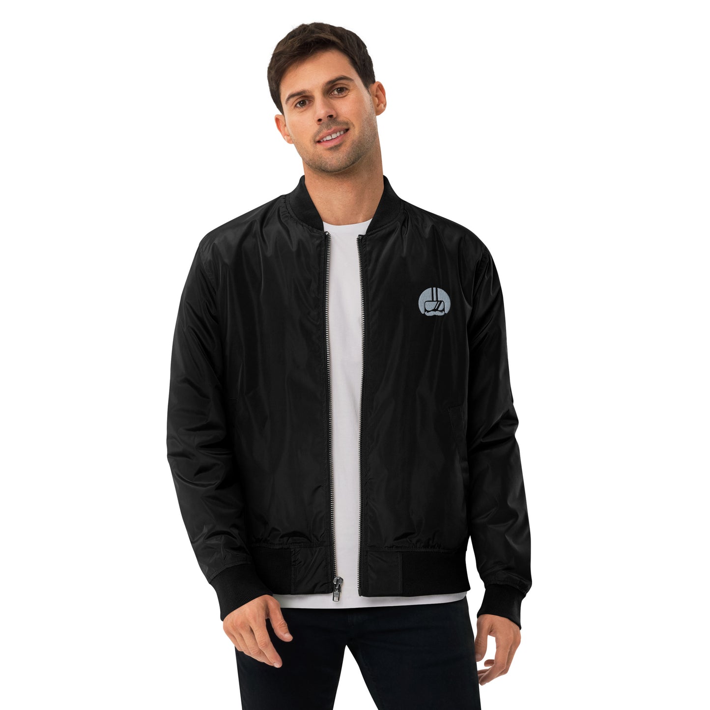 Premium bomber jacket By Rider&amp;Road "Mustache Rider"