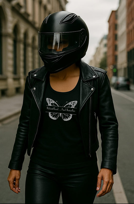 Women's fitted top By Rider&amp;Road "Butterfly" Nº2