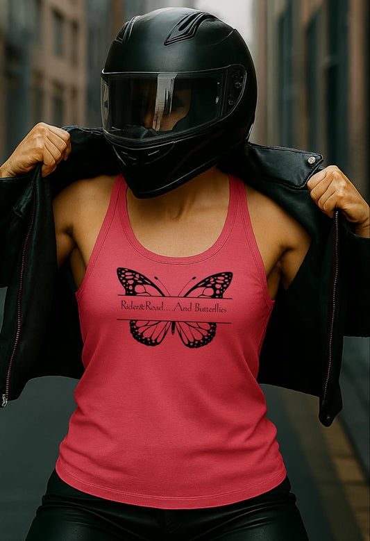 Women's fitted top By Rider&amp;Road "Butterfly" Nº1
